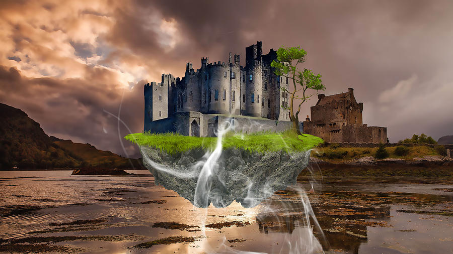 Floating Castle #1 Mixed Media by Marvin Blaine