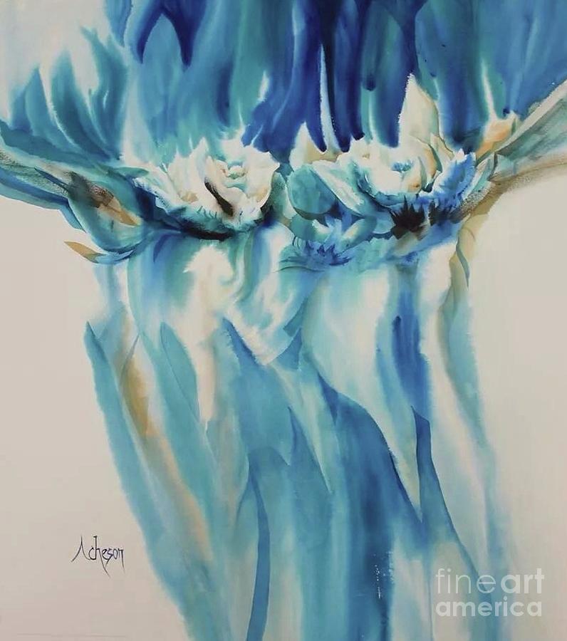 Floating Flowers Painting by Donna Acheson-Juillet