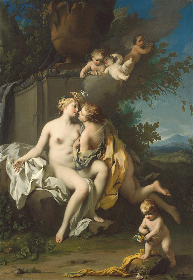 Genesis Painting - Flora And Zephyr #1 by Jacopo Amigoni