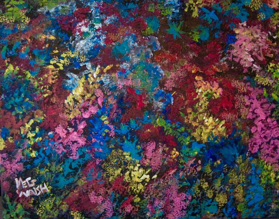 Floral abstract #1 Painting by Megan Walsh