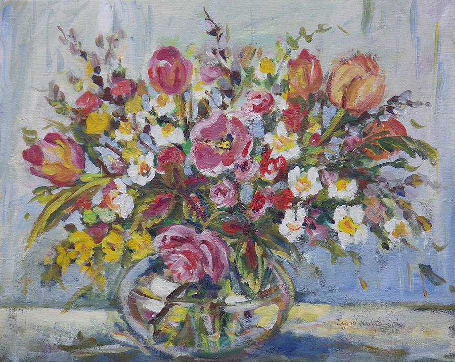 Floral Arrangement #1 Painting by Ingrid Dohm