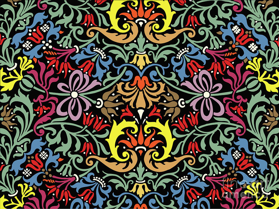 Floral Decorative Pattern Digital Art by Ariadna De Raadt