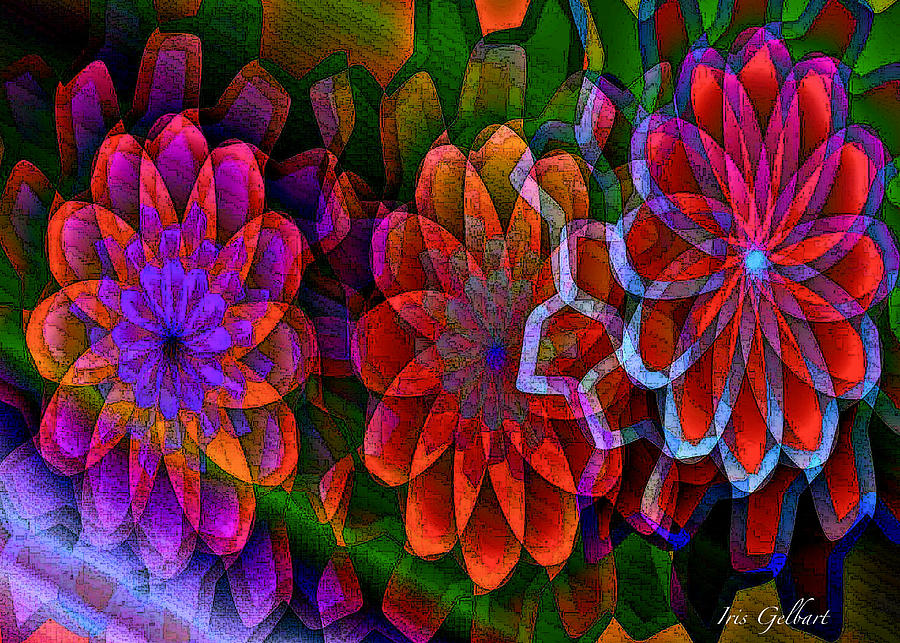 Floral design #1 Digital Art by Iris Gelbart