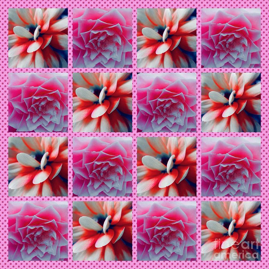 Floral Pink Tile Pattern 4 Photograph by Joan-Violet Stretch