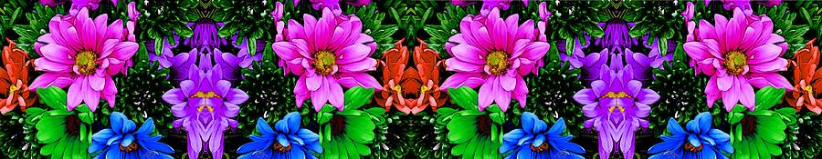 Floral Reflective Pano #2 Painting by Bruce Nutting