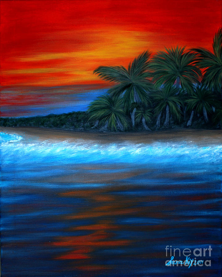 Florida Sunset #1 Painting by Oksana Semenchenko
