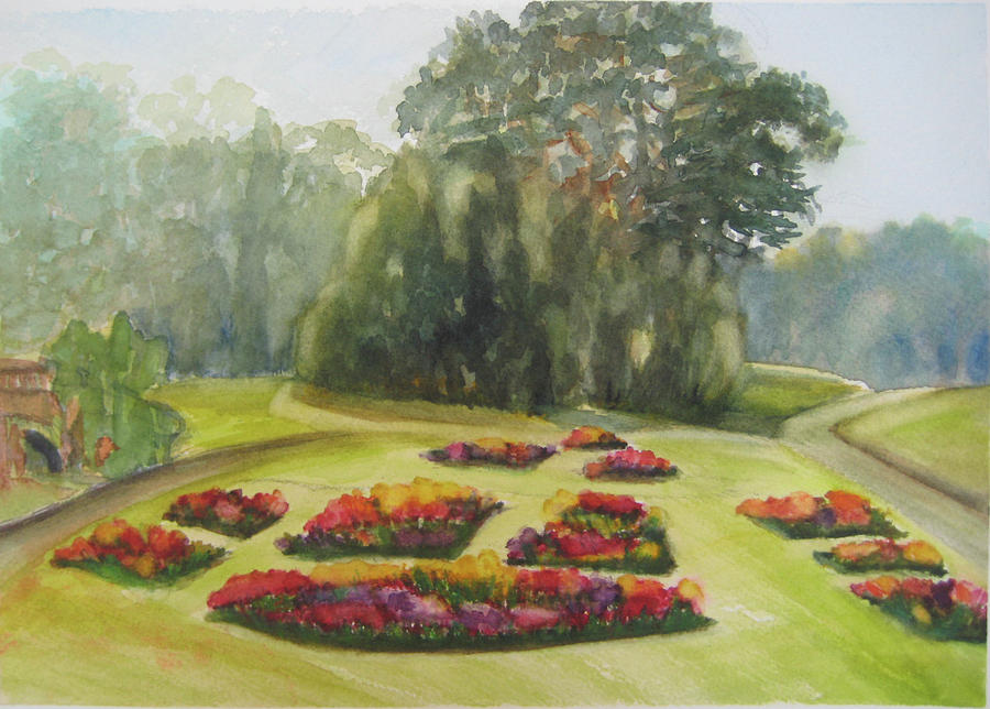 Flower Beds Painting by Karen Coggeshall