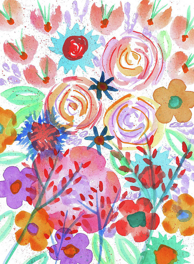 flower collage painting