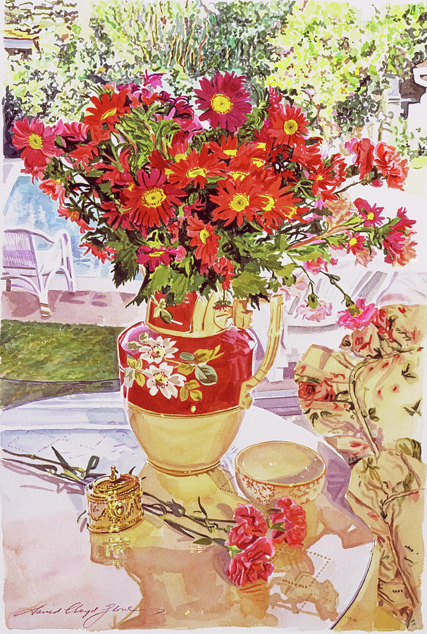  Flower Jug In The Window #1 Painting by David Lloyd Glover