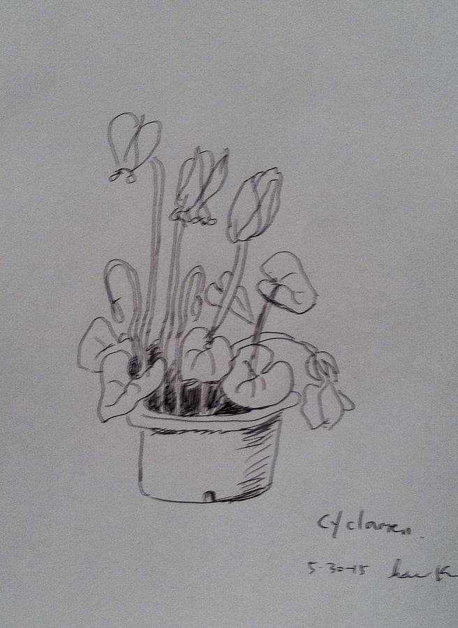 Flower pot #1 Drawing by Hae Kim