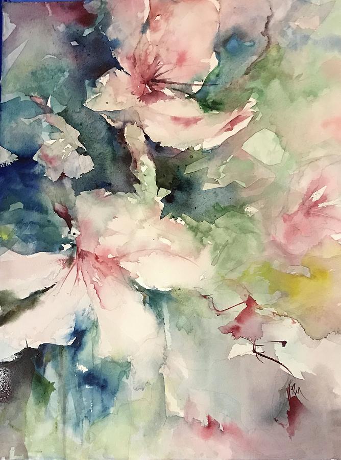 Flower Series 2017 Painting by Robin Miller-Bookhout