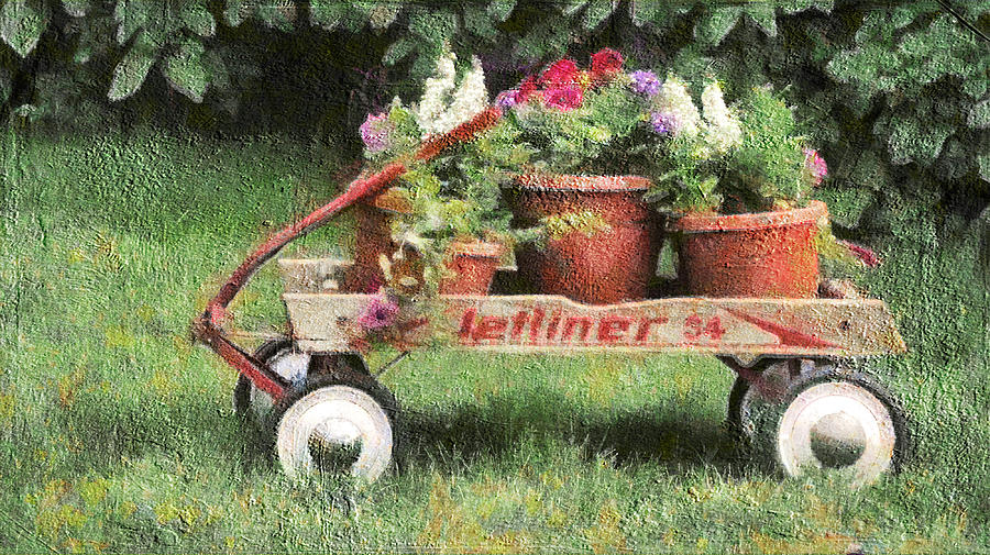 Flower Wagon #1 Digital Art by Leslie Montgomery