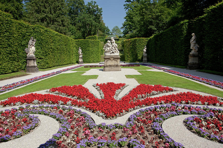 Flowerbeds and Sculptures in Eastern Parterre #1 Photograph by Aivar Mikko