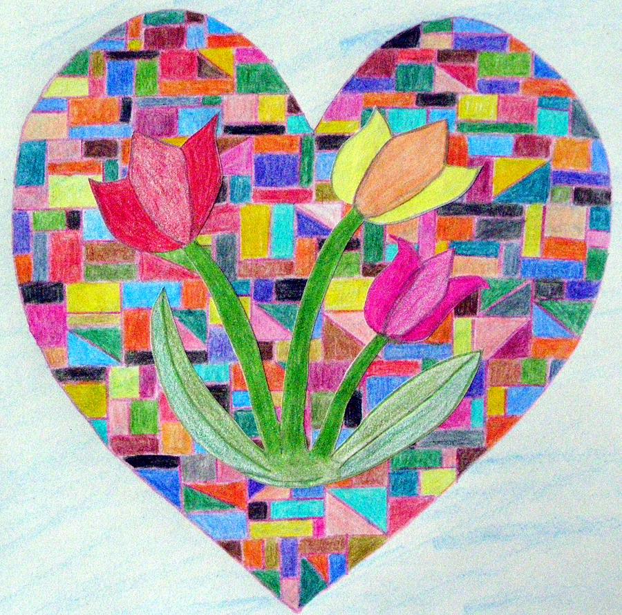 Flowers for my Love #1 Drawing by Jeanette Oberholtzer