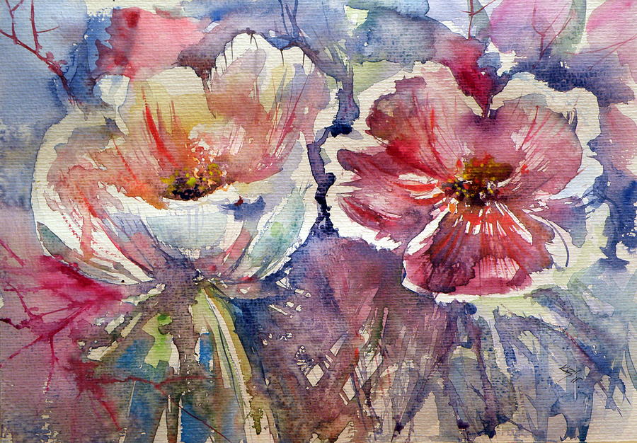 Flowers #5 Painting by Kovacs Anna Brigitta