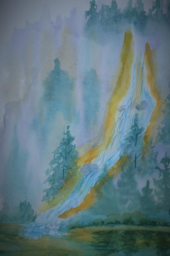 Flowing Falls #2 Painting by Warren Thompson