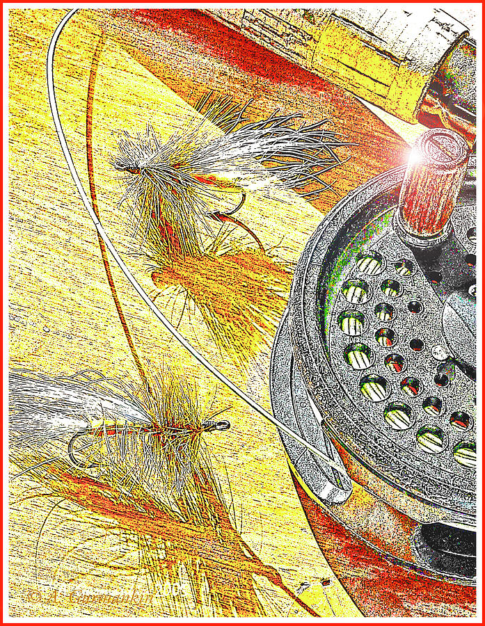 Fly Fishermans Table, Digital Art #1 Digital Art by A Macarthur Gurmankin