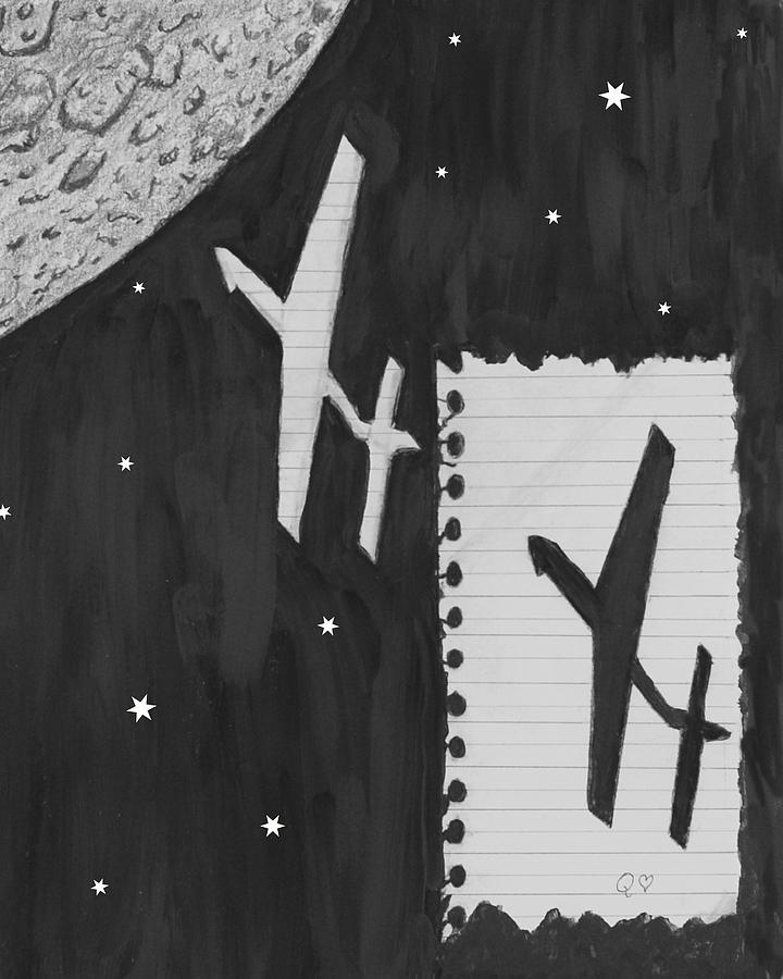 Fly Me to the Moon #1 Drawing by Quwatha Valentine