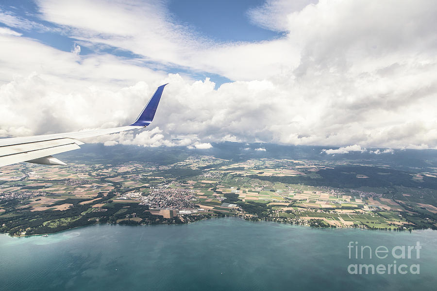 Flying over lake Geneva #1 Photograph by Didier Marti