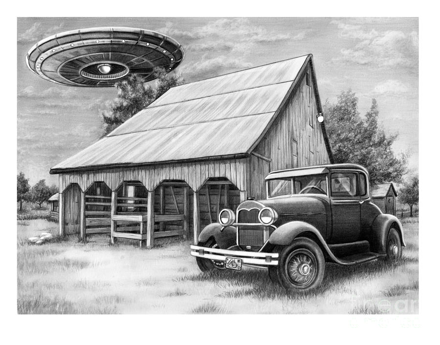 Flying Saucer #2 Drawing by Murphy Elliott