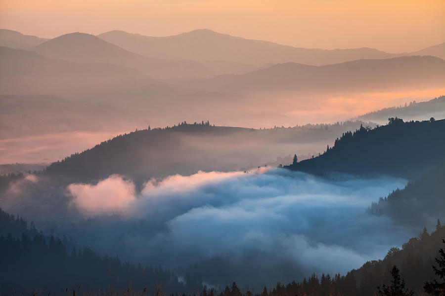 Fog And Cloud Mountain Valley Landscape Photograph by Dmytro Kosmenko ...