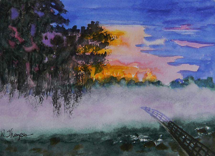 Fog at Sunrise #1 Painting by Warren Thompson
