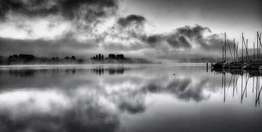 Boat Photograph - Fog On Lake Constance #1 by Mountain Dreams