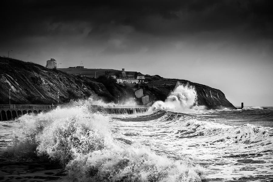 Winter Photograph - Folkestone Storm Imogen  #1 by Ian Hufton