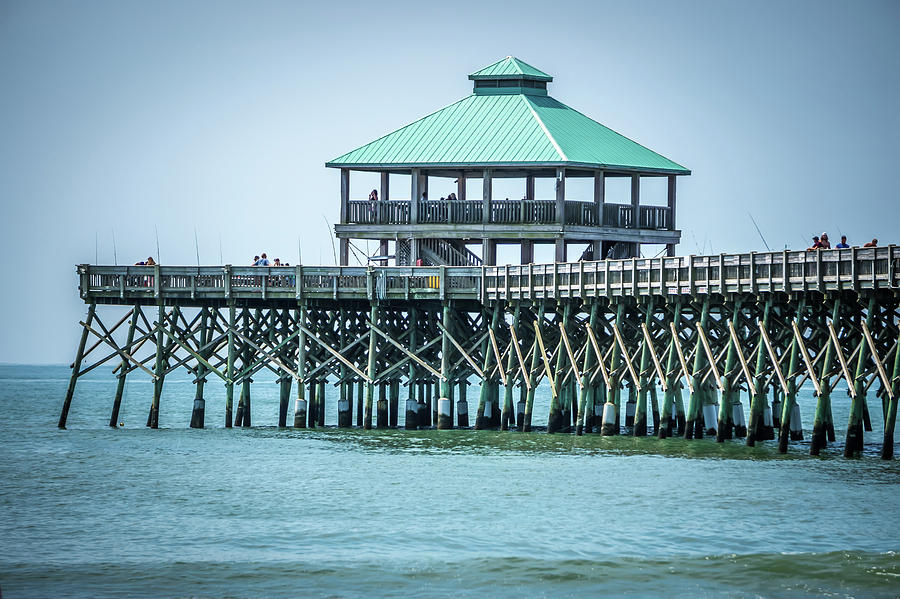 Folly Beach Pier In Charleston South Carolina #1 Photograph by Alex Grichenko