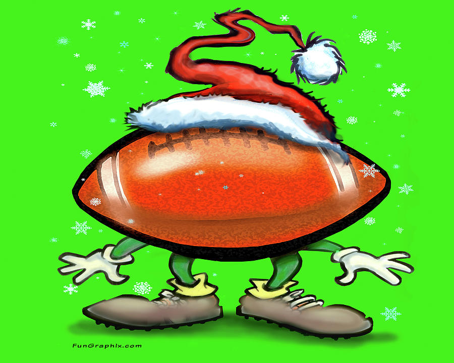 Football Christmas #1 Digital Art by Kevin Middleton