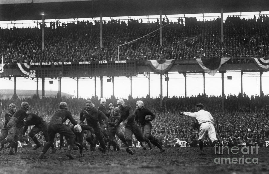 Football Game, 1925 #1 Photograph by Granger