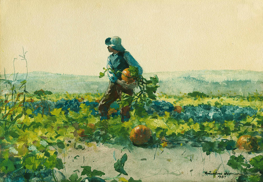Pumpkins Painting - For to Be a Farmers Boy by Winslow Homer