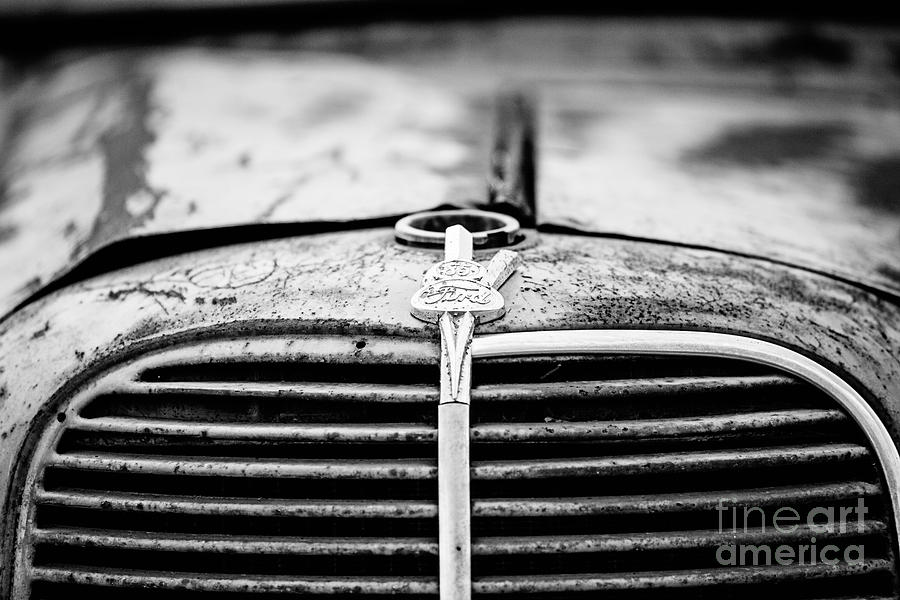 Ford Grill - BW Photograph by Scott Pellegrin