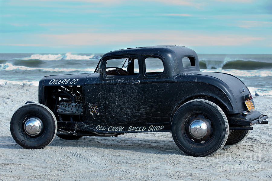 Ford Mercury Roadster on beach #1 Photograph by Anthony Totah