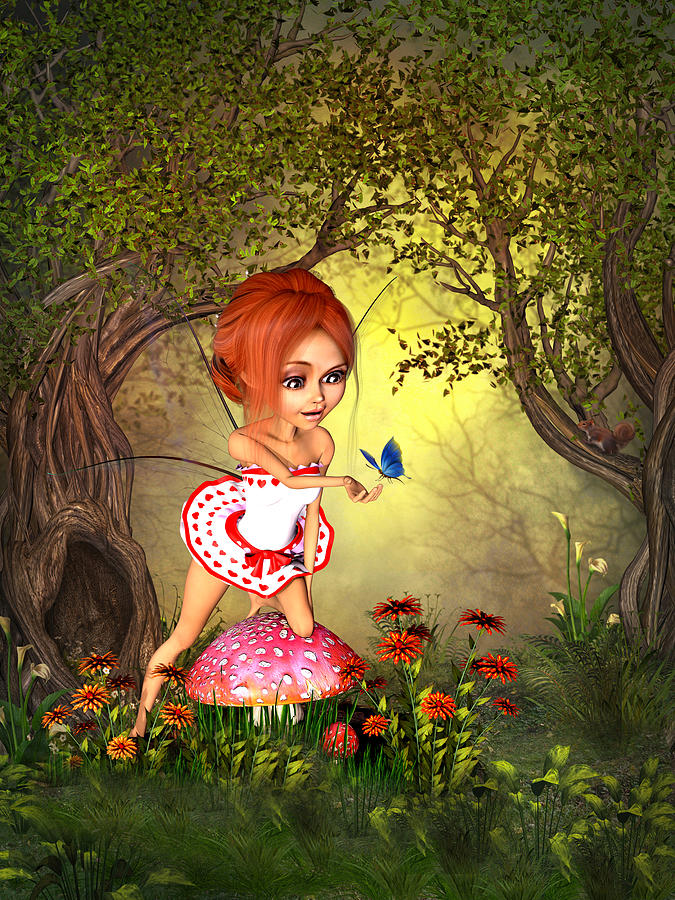 Forest Love Fairy #1 Digital Art by John Junek