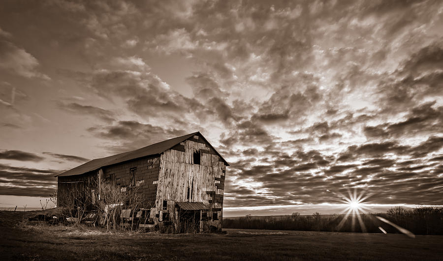Architecture Photograph - Forgotten Dreams on Pickup Hill - BW by Chris Bordeleau