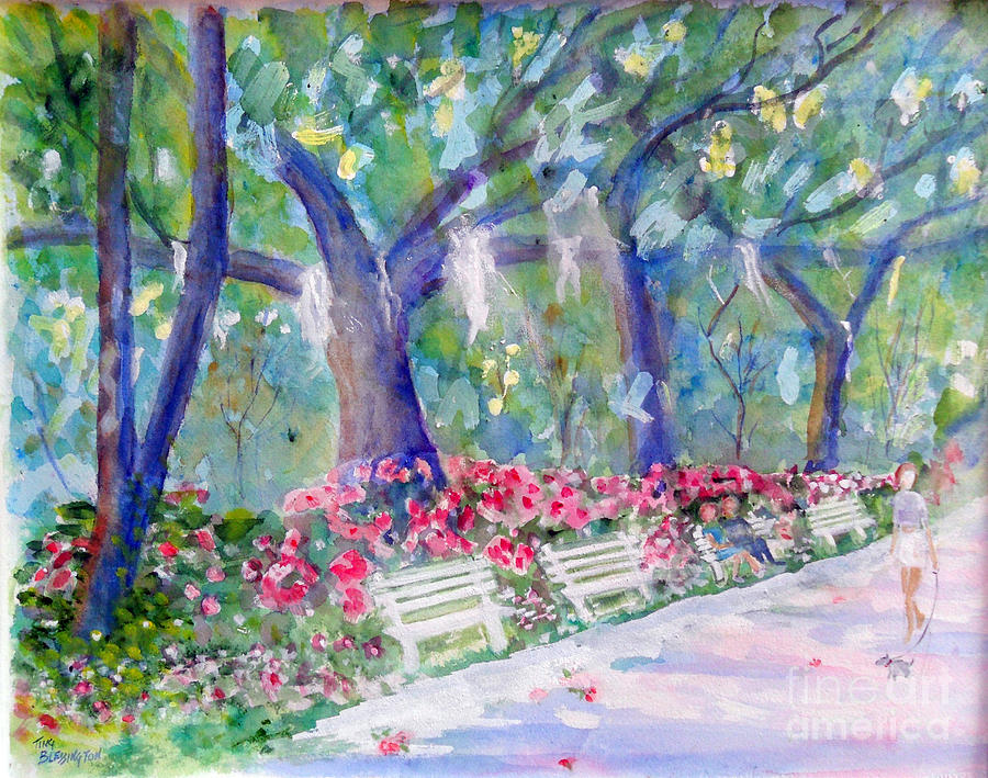 Spring Painting - Forsyth Park Savannah #1 by Doris Blessington