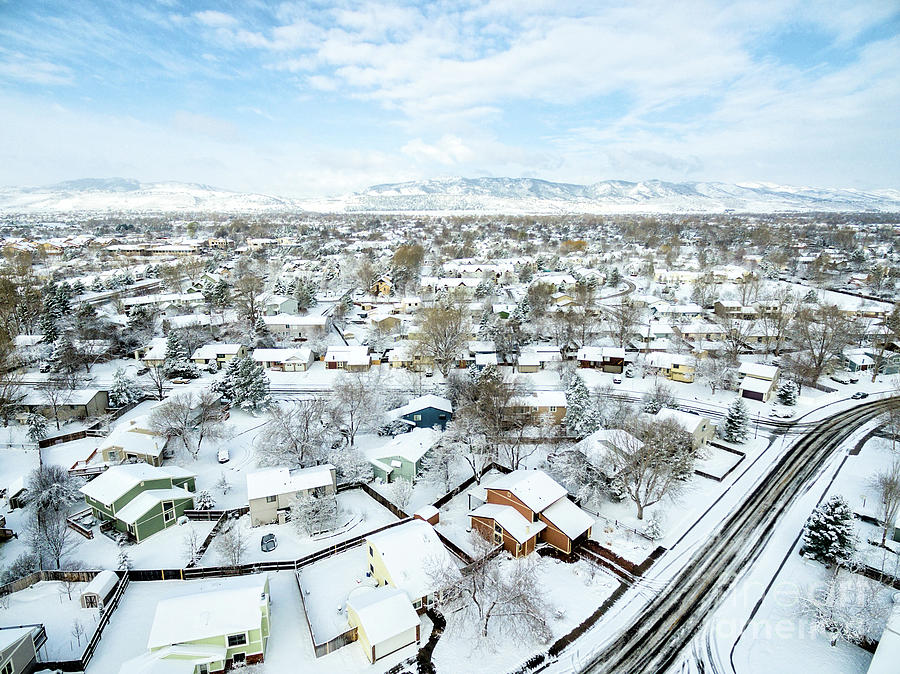 Fort Collins winter cityscape #1 Photograph by Marek Uliasz