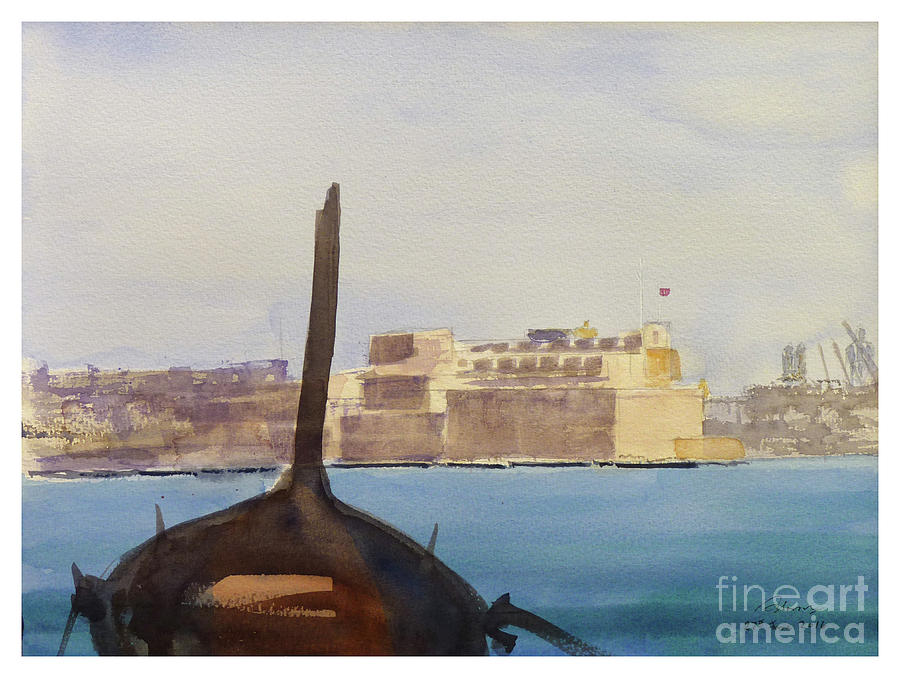 Fort St Angelo #2 Painting by Godwin Cassar