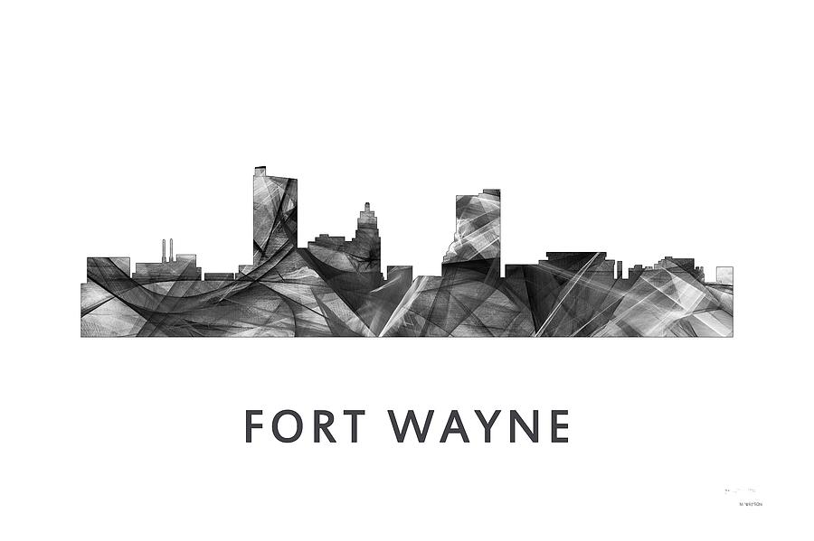 Fort Wayne Indiana Skyline #1 Digital Art by Marlene Watson