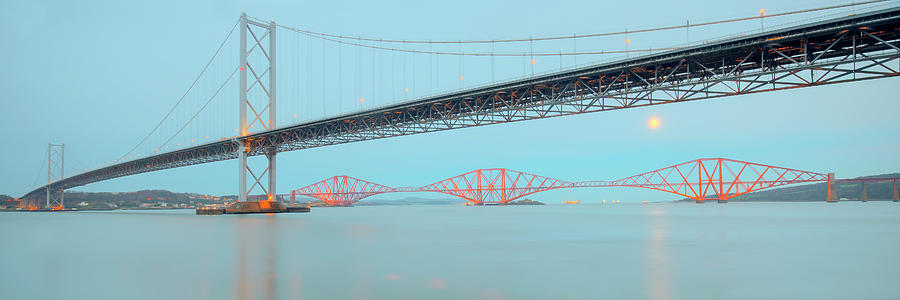 Forth Bridges Panorama #1 Photograph by Ray Devlin
