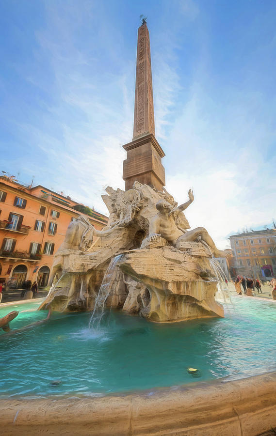 Fountain Of The Four Rivers Rome Italy II Photograph