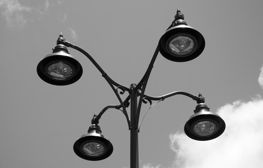 Black And White Photograph - Four Lamps #1 by Rob Hans