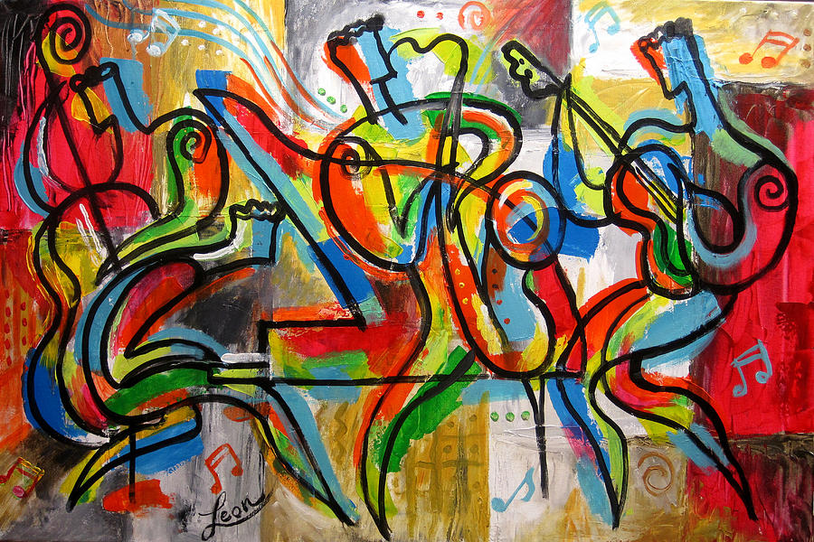 Free Jazz #2 Painting by Leon Zernitsky