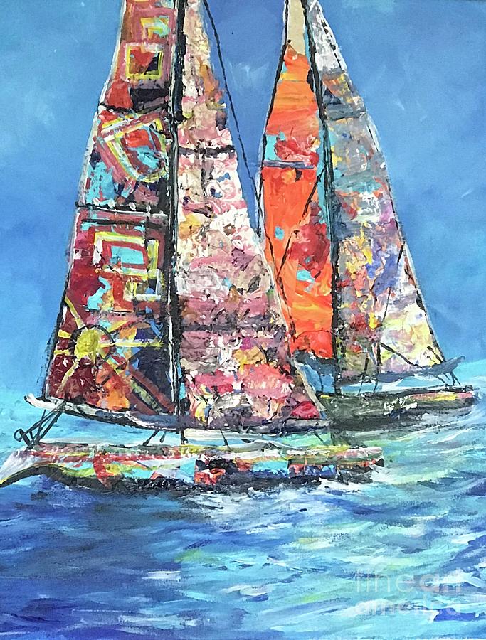 Free Sailing #1 Painting by Sherry Harradence