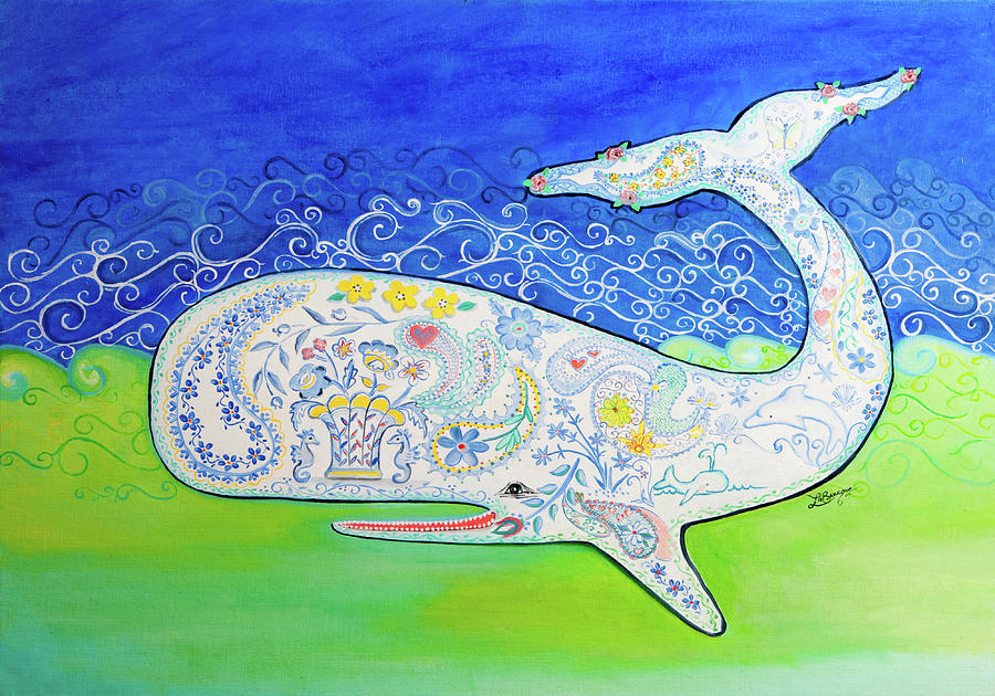 Whale Painting - French Country by Theresa LaBrecque