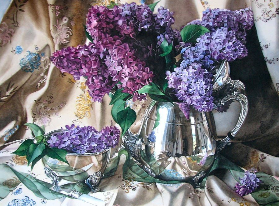 French Lilacs Painting - French Lilacs #1 by Kimberly Meuse