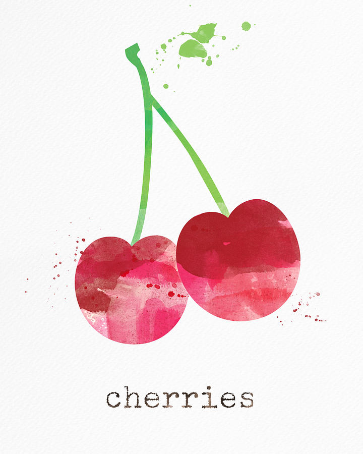 Fresh Cherries #1 Painting by Linda Woods