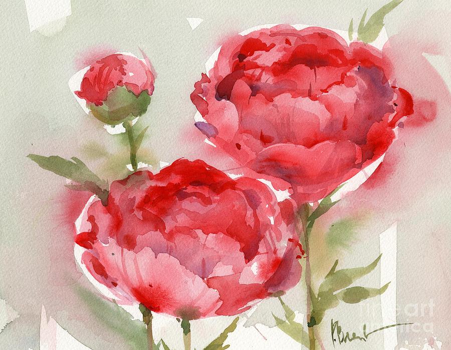 Flower Painting - Fresh Peonies #1 by Paul Brent