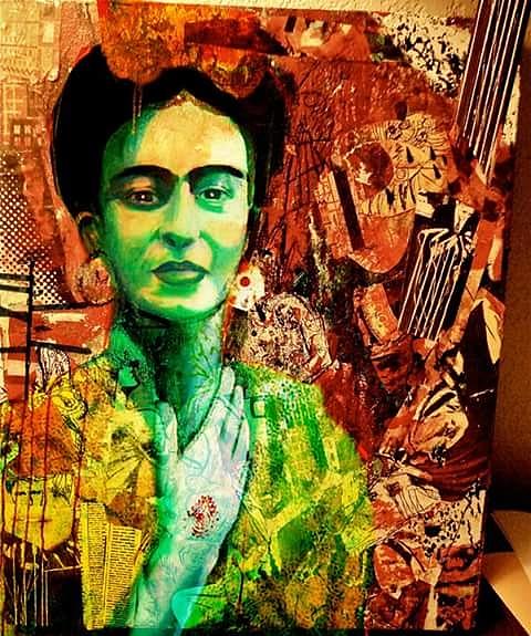 Portrait Mixed Media - Frida by Amy Lindemann Portrait Mixed Media - Frida by Amy Lindemann